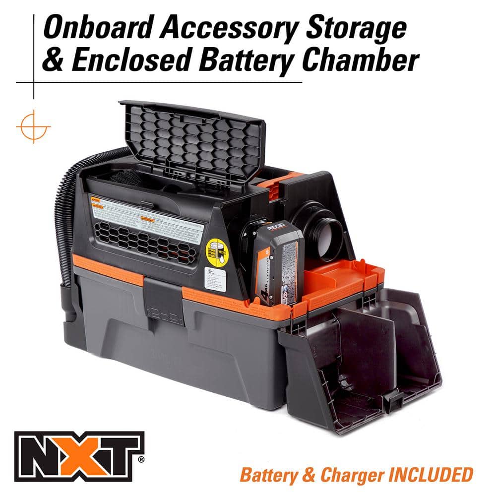 3 Gal. 18-Volt Cordless Handheld NXT Wet/Dry Vacuum with Battery, Charger, Fine Dust Filter, Hose and Accessories HD0320