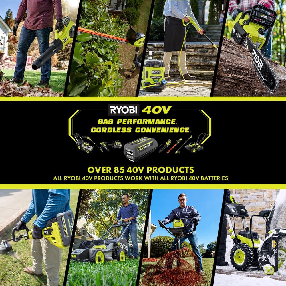 40V HP Brushless Whisper Series 155 MPH 600 CFM Cordless Battery Leaf Blower with 4.0 Ah Battery and Charger RY404130