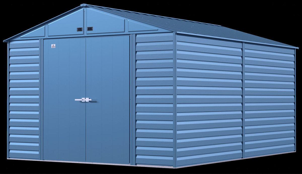 Arrow Select Steel Storage Shed, 10x14, Blue Grey