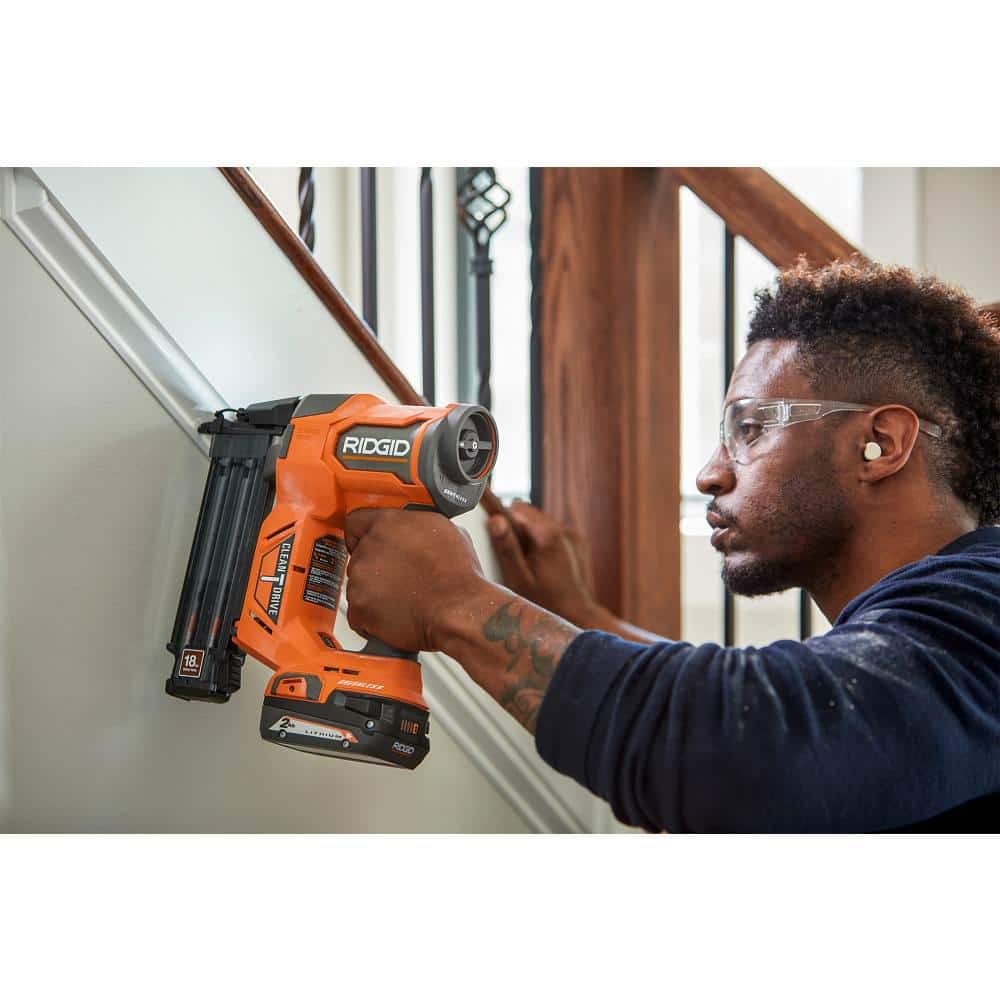 18V Brushless Cordless 18-Gauge 2-1/8 in. Brad Nailer with (2) 4.0 Ah Batteries, Charger, and Bag R09891B-AC93044SBN