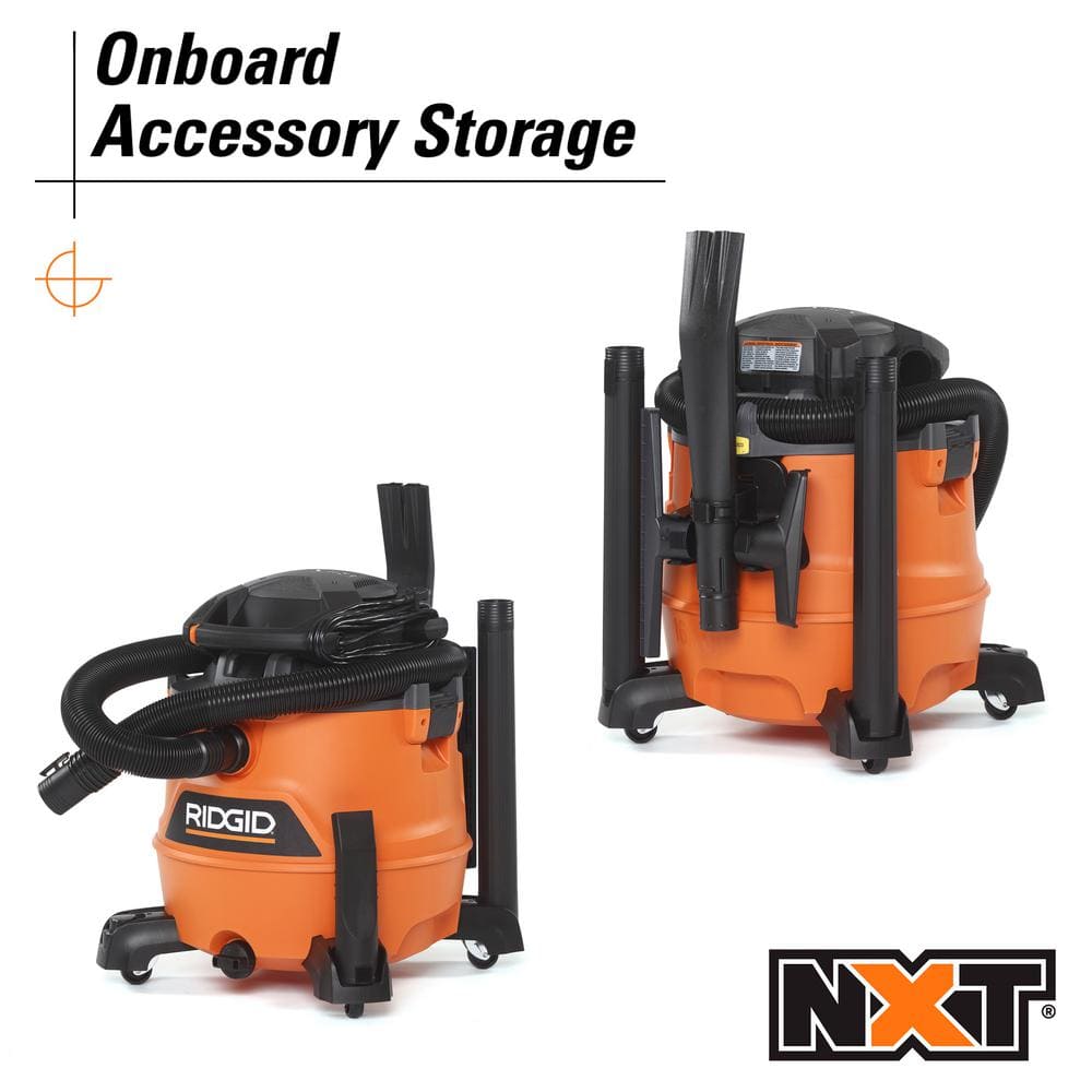 16 Gallon 6.5 Peak HP NXT Wet/Dry Shop Vacuum with Detachable Blower, Filter, Locking Hose and Accessories HD1600