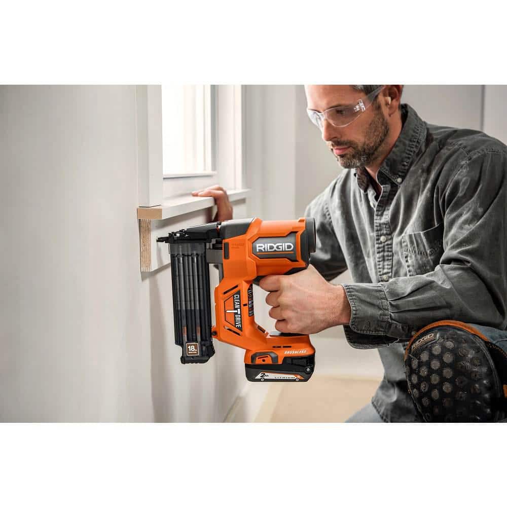 18V Brushless Cordless 18-Gauge 2-1/8 in. Brad Nailer with (2) 4.0 Ah Batteries, Charger, and Bag R09891B-AC93044SBN