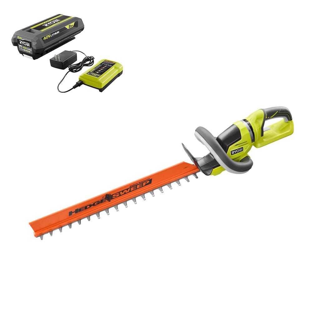 40V 24 in. Cordless Battery Hedge Trimmer with 2.0 Ah Battery and Charger RY40620